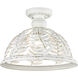 Annalin 1 Light 13 inch Vintage Decor White Semi-Flush Ceiling Light